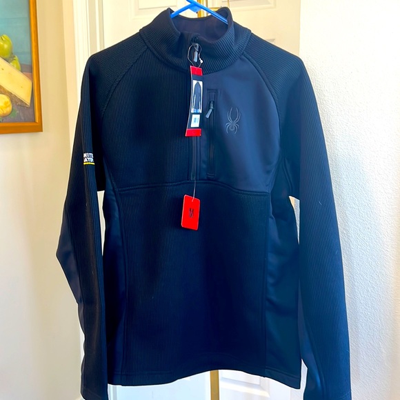 Spyder Men’s Medium Black 1/4 zip Pullover NWT - Picture 1 of 7